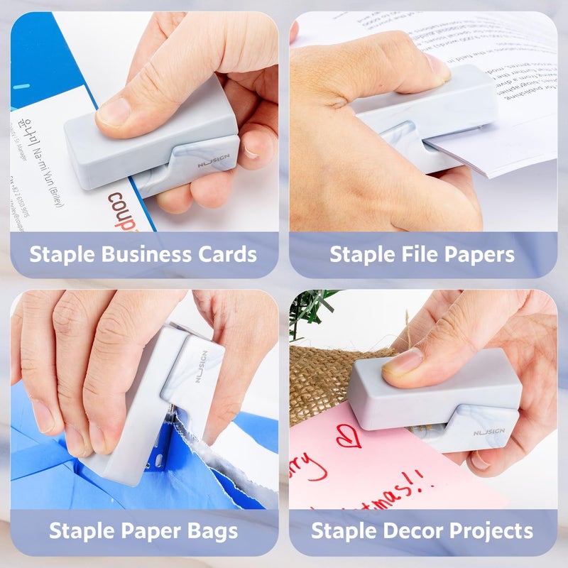 NUSIGN Mini Stapler with 830 Staples, Small Cute Desk Staplers, 25 Sheet Capacity, Fluid Blue - Image 5